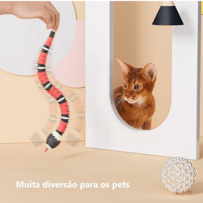 Brinquedo Cobrinha Inteligente Recarregável Para Gatos