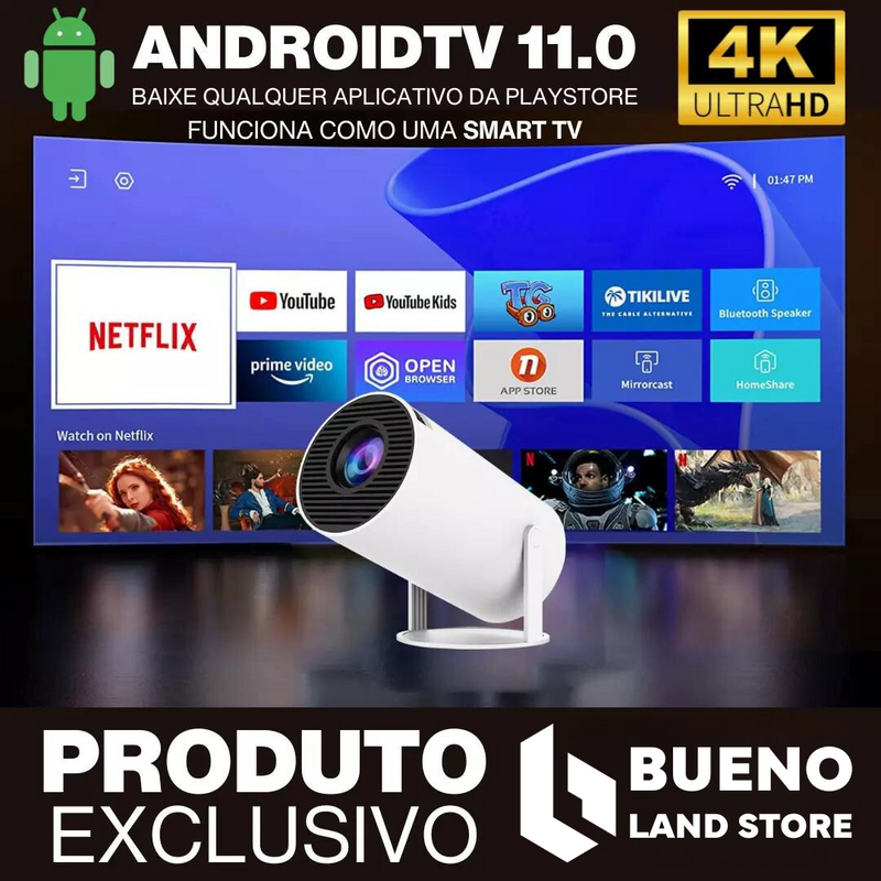 Projetor Portátil 4K Bueno Land - ORIGINAL