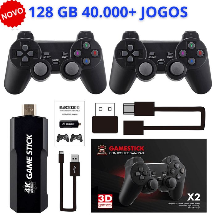 Video Game Stick GD10 Retrô Ultra 4K 64 GB + 2 Controles Sem Fio